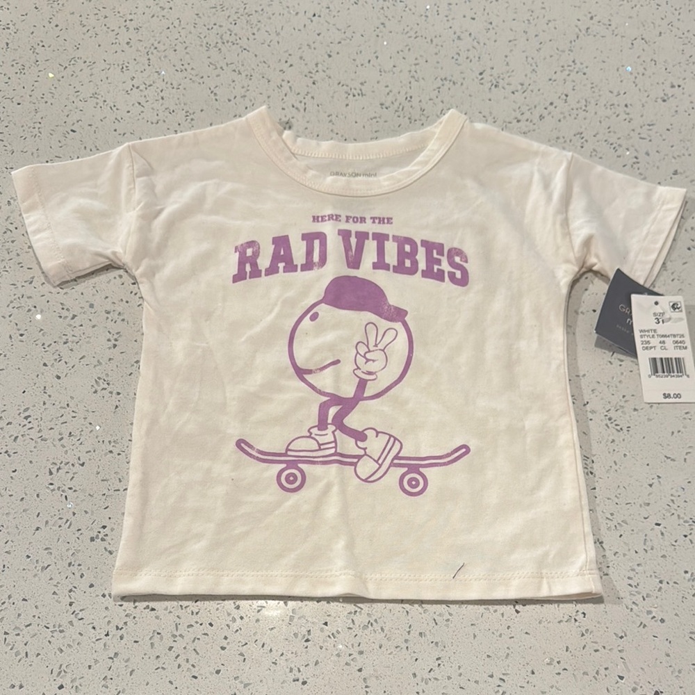 10. NWT- Grayson Mini Kids T-Shirt - Cream and Purple
